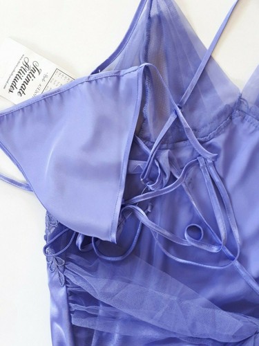 Shirley of Hollywood Size 18 Purple Satin Nightdress & Thong Romantic Nightie - Picture 8 of 9