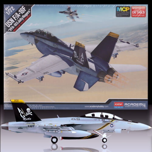ACADEMY 1/72 USN F/A-18F 'VFA-103 JOLLY ROGERS KIT DOES NOT NEED GLUE OR PAINT - Picture 1 of 1