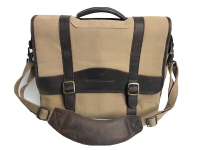 Canyon Outback Seattle Study Club Laptop Briefcase Messenger Bag Canvas  Leather