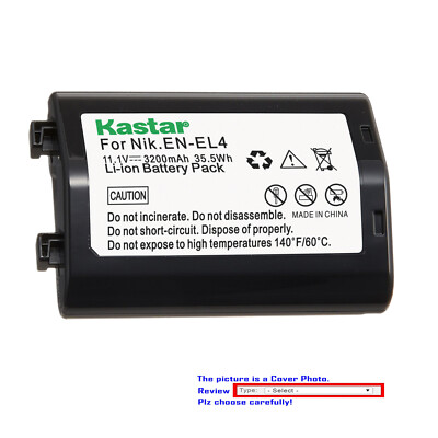Kastar Fully Decoded Battery Replace for Nikon Original EN-EL4 EN-EL4a EN-EL4e