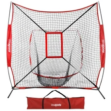  7x7 Ft Baseball Softball Teeball Practice Batting Training Net w/ Strike Zone