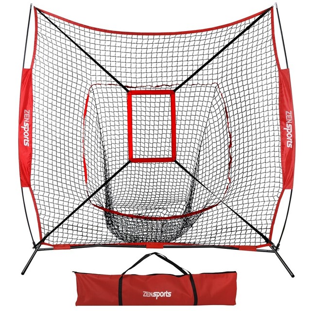 3 Weighted Balls McHom 7 x 7 Baseball /& Softball Net Set with Travel Tee Collapsible and Portable Strike Zone /& Carry Bag for Hitting /& Pitching Practice