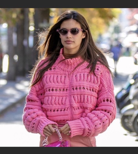 Maglione donna Isabel Marant rosa Zoe oversize maglia grossa taglia 34/US 2 - Foto 12 di 12
