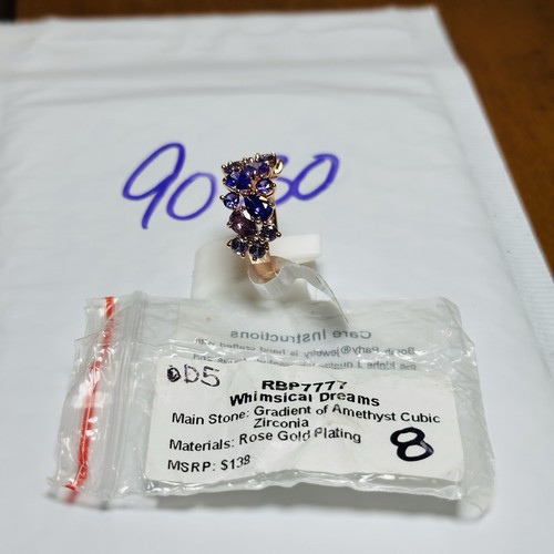 Neu im Karton Bomb Party Größe 8 RBP7777 Whimsical Dreams Amethyst CZ Ring RBP Roségold Pl - Bild 3 von 13
