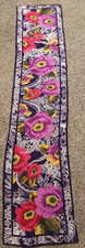 Vera Silk Purple Floral Scarf vintage Japan Hand Rolled