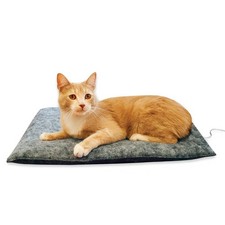 K H Heated Cat Bed Amazin' Kitty Pad Gray