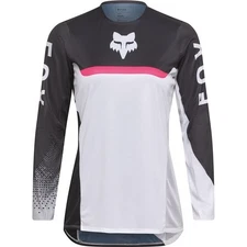 Fox Racing Flexair Fracture Women's Motocross Jersey | White/Black/Pink