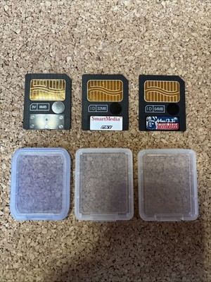 Lot Of 3 SmartMedia Memory Cards 8MB 32MB 64MB