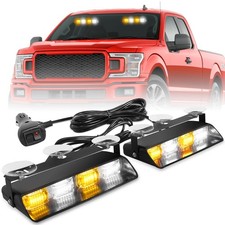 HLauto 2002L Emergency Dash Strobe Lights: Amber White Safety Lights, Flashin...