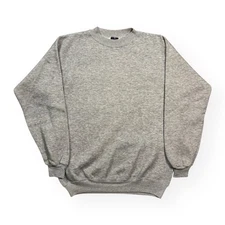 Vintage 1970s Hermans Heather Grey Raglan Crewneck Sweatshirt Size Large