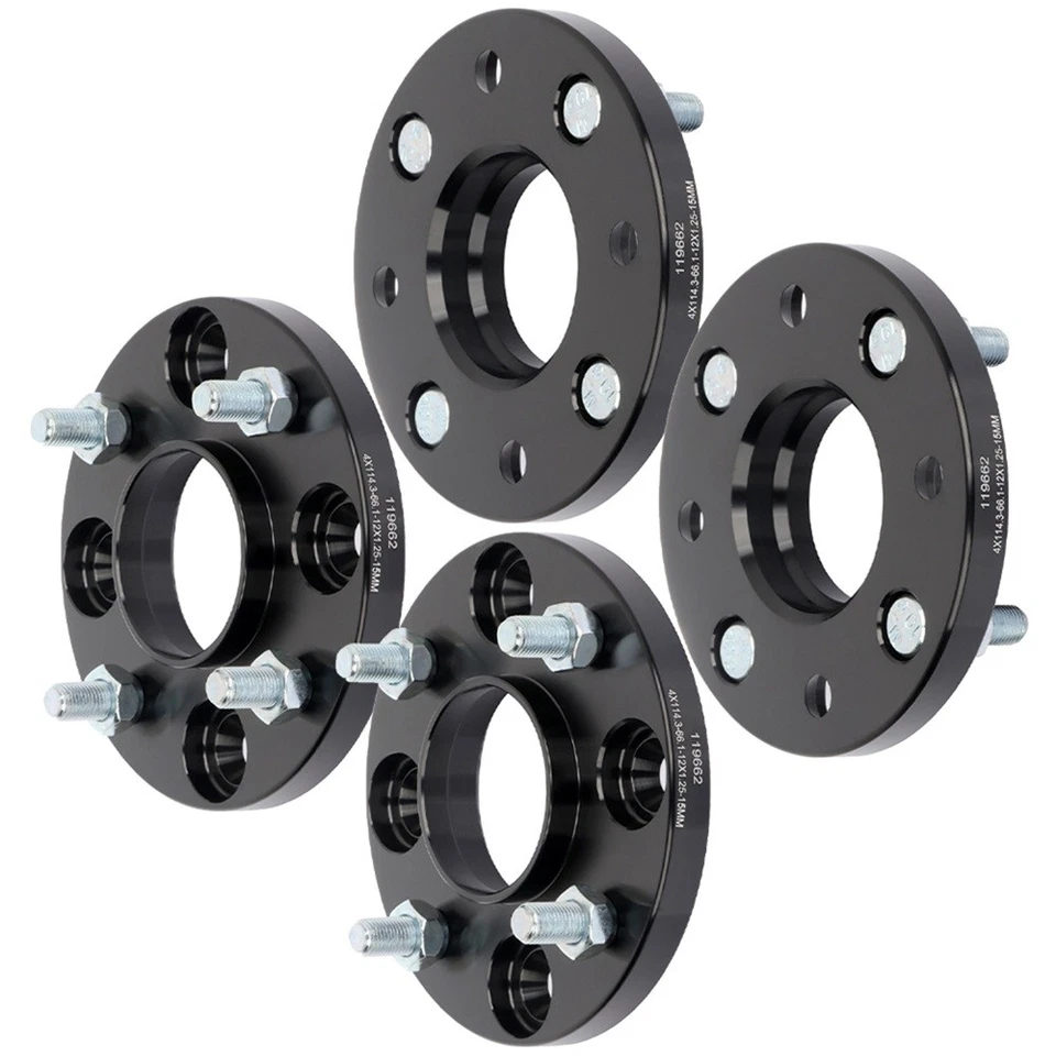 4Pcs 15mm 4x4.5 Hub Centric Wheel Spacers For Nissan NV200 Sentra Tiida Versa - Image 2 of 4