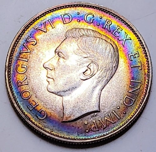 1942 Canada 50 Cents - 80% Silver - Canadian Half Dollar $0.50 KGVI - WWII. 157