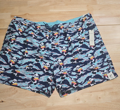 No Boundaries Men's Elastic Waist Swim Trunks 6'' Inseam Multicolor 2XL (44-46)