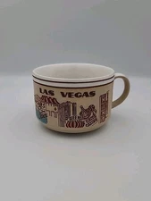 Vintage Las Vegas Nevada Strip Coffee Mug Cup Golden Nugget Aladdin Dunes Sands