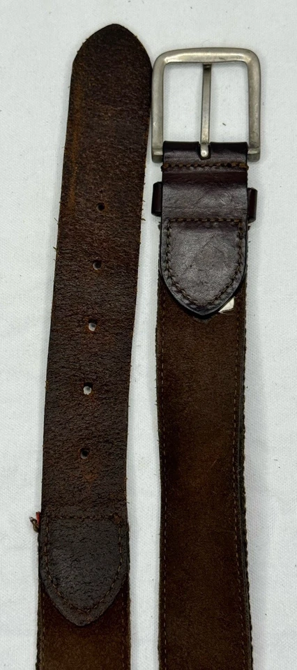 Cinturón de cuero Zara marrón rojo tejido Kilim Southwestern hebilla de latón para hombre talla 34 85 Foto 4 de 4