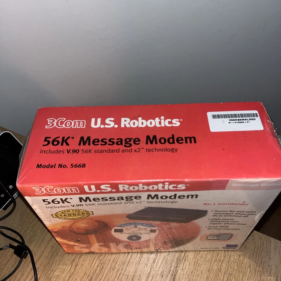 VINTAGE (1998) 3Com US Robotics 56K message modem V.90 X2 technology model 5668 - Image 2 of 4