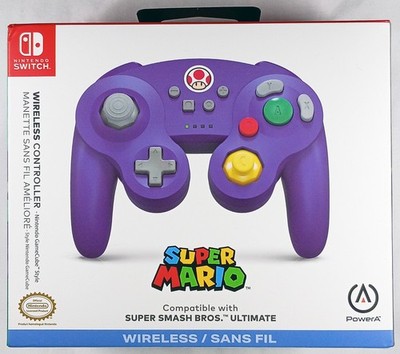 Brand New NINTENDO SWITCH PowerA GameCube Style Wireless Controller Toad Purple