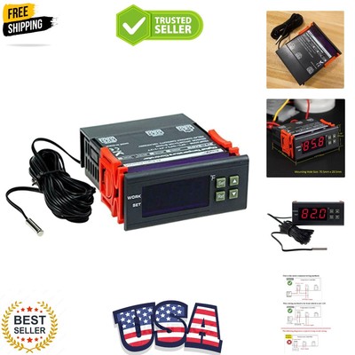 DC 12V Fahrenheit Digital Temperature Controller 10A 1 Relay with NTC 10K Sensor