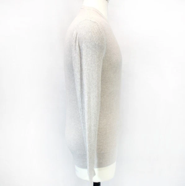 AllSaints Men's Light Grey Spein Waffle Crew Neck Ramskull Sweater Jumper L - Image 4 of 4