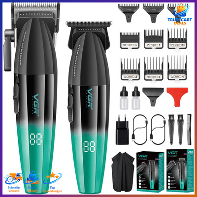 Haarschneider Set Kabellos 9000 U/min T-Klinge Trimmer mit 9 Kämmen Herren