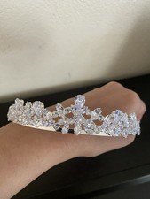 Tiara Crystal, Elegant Silver Crystal, crown, Princess, Girls, Used One Time