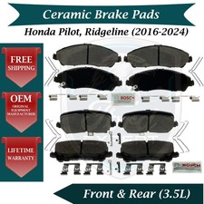 Bosch Oem Front Rear Ceramic Brake Pads Kit For 2016-2024 Honda Pilot Ridgelin