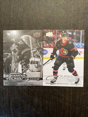 2025-26 UD Series 1 Donovan Sebrango Black & White Young Guns Canvas Plus YG