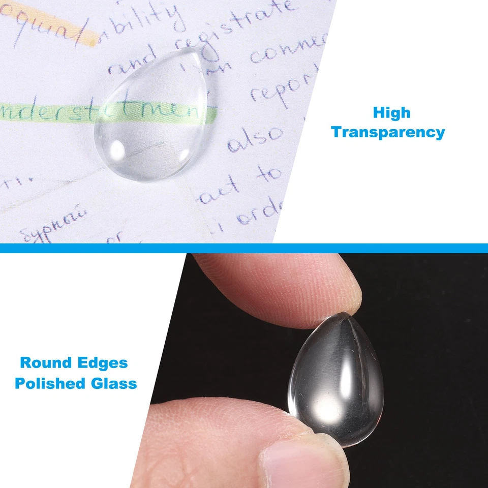 Vetro Trasparente 50pz 18x25mm Goccia Forma Cupola Vetro Piastrelle Trasparente - Immagine 4 di 4