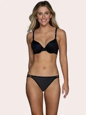 NWT Vanity Fair Beauty Back Full Coverage Underwire Smoothing Bra Sz 34DD Black