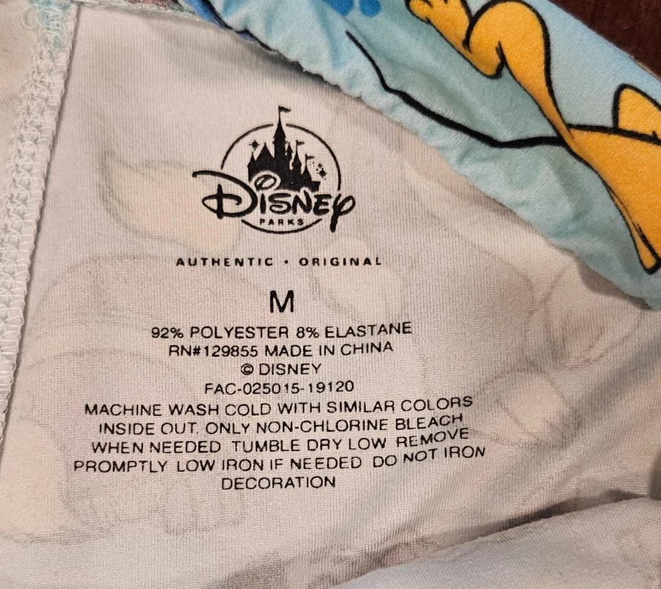 Leggings femininas parques da Disney estampa de personagem filhote de cachorro médio azul claro - Imagem 4 de 4