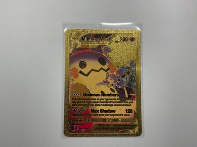 Pokémon Mimikyu Vmax Gold Foil Holo Textured Fan Art Card