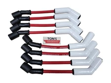 Ton's 10mm Ceramic LS Red Spark Plug Wire Set 45 Chevy Corvette Camaro GMC