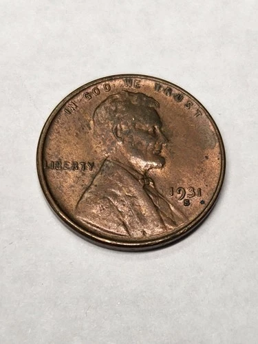 1931-S Lincoln Wheat Cent 1c - Key Date AU