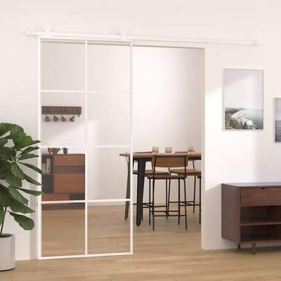 Schiebetür Glasschiebetür Glastür Tür Innentür Hartglas Aluminium vidaXL