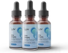 LUV health Zen Drops 3Pack Stress Anxiety Support Drops with Magnesium Glyci...