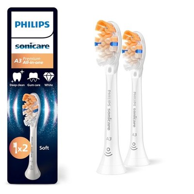 Philips Sonicare A3 Premium All-in-One Original Ersatzbürstenköpfe, Weiß