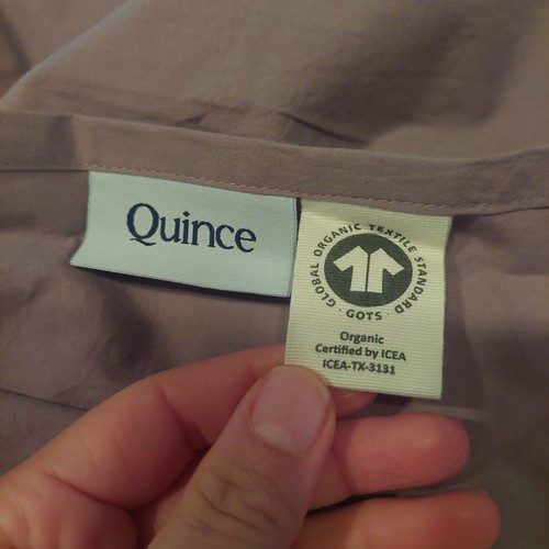 NWT! Quince Organic Cotton Brushed Fig Sheets & Pillowcases! King (Y90) - Picture 8 of 10