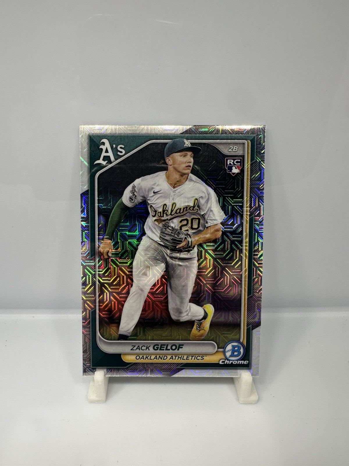 2024 Bowman Chrome #78 Zack Gelof Mojo Refractors Rookie Athletics RC Card