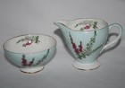 EB Foley England Highland Heather Baby Blue Creamer & Open Sugar #2266