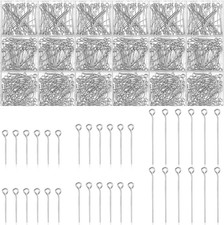 1400 Pcs Eye Pins Mix Jewelry Findings 0.63 0.79 1.18 in Open Eye Head Pins