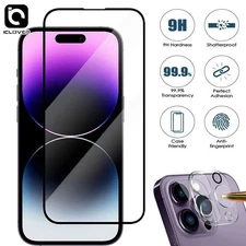 For iPhone 16 15 14 Plus Pro Max Tempered Glass Screen Protector Lens Film Cover
