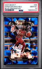 2023 PANINI SELECT BLUE CRACKED ICE #38 DONOVAN MITCHELL PSA 10