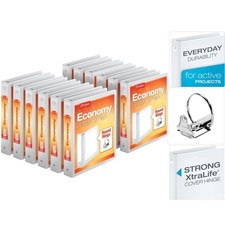 Durable Round Ring Binders 12-Pack, 1.5" Holds 350 Sheets, Customizable Covers