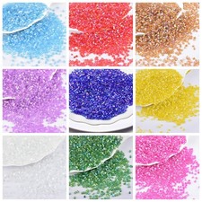 5000 Glass Tube Bugle Beads 2X2mm Transparent Color Choice Storage Box
