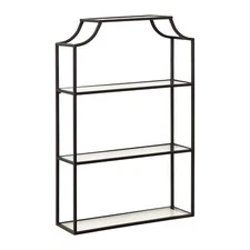 Kate and Laurel Ciel 3 Tiered Wall Shelf, 20 x 30, Black, Decorative Floating...