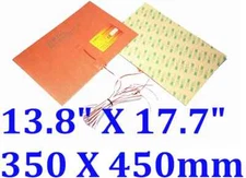 13.8" X 17.7" 350 X 450mm w/ 3M w Thermistor 3D Printer Heat Bed Silicone Heater