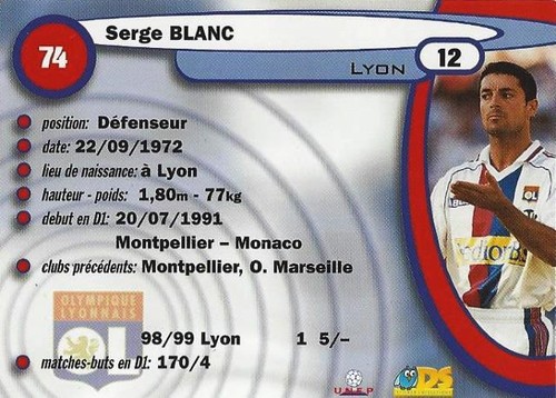 1999-2000 DS France Foot 2000 Base Card Olympique Lyon Card Different Variations - Picture 20 of 44