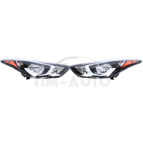 For 2014 2015 2016 Hyundai Elantra Pair Headlight Assembly Left +Right W/Bulbs - Picture 9 of 10