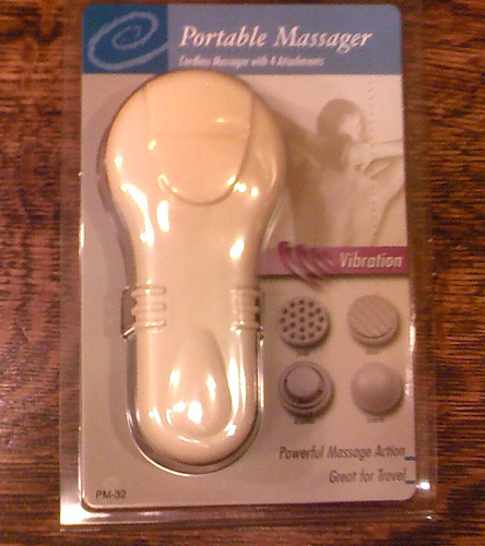 Portable Massager, Vibrating, 4 Attachment Heads