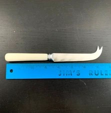 Cheese Knife 7.5" Sheffield England Sydney Farber & Son Stainless White Vintage